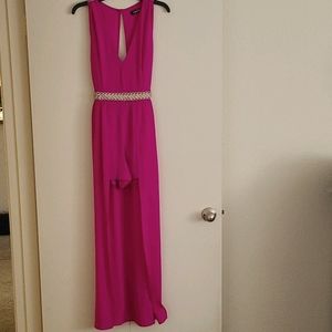Romper with skirt and rhinestoned belt